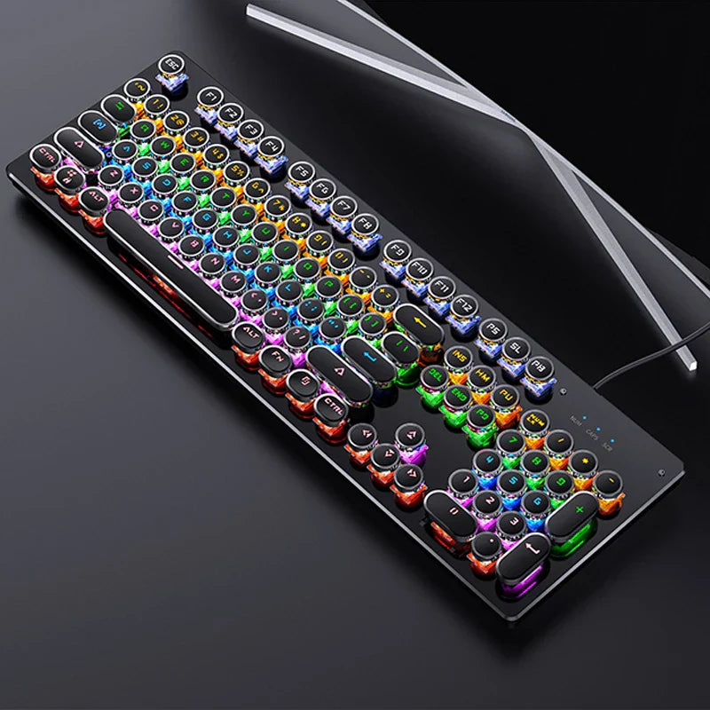 Retro Punk Mechanical Gaming Keyboard RGB Backlit by OBA