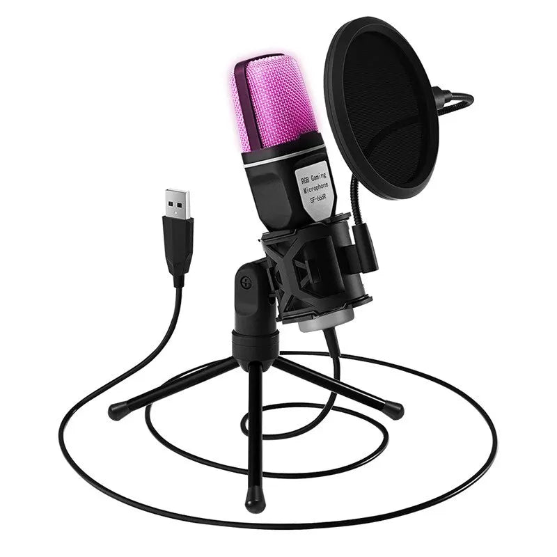 USB RGB Mic for Gaming, Podcast & Streaming