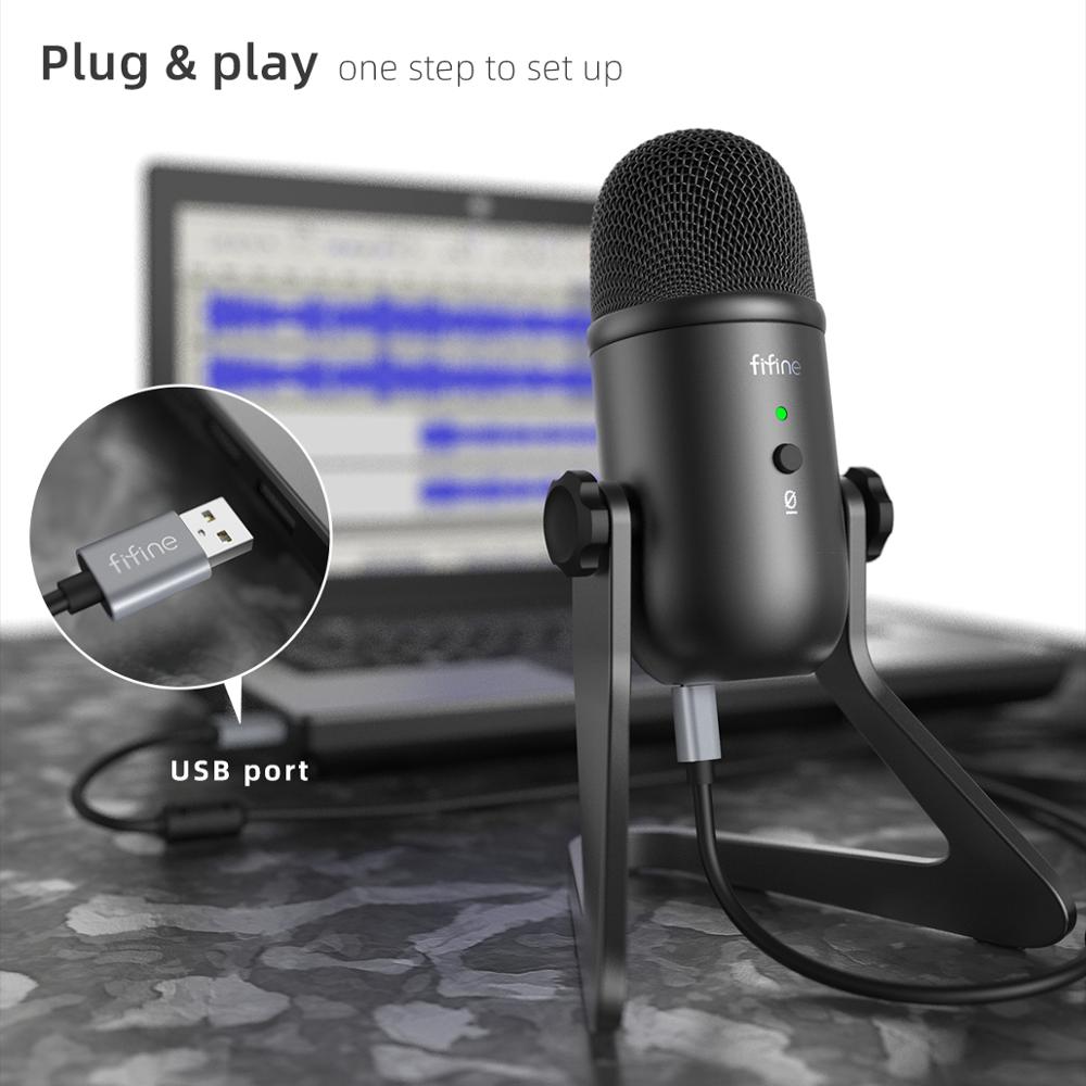 fifine USB Microphone for Recording/Streaming/Gaming