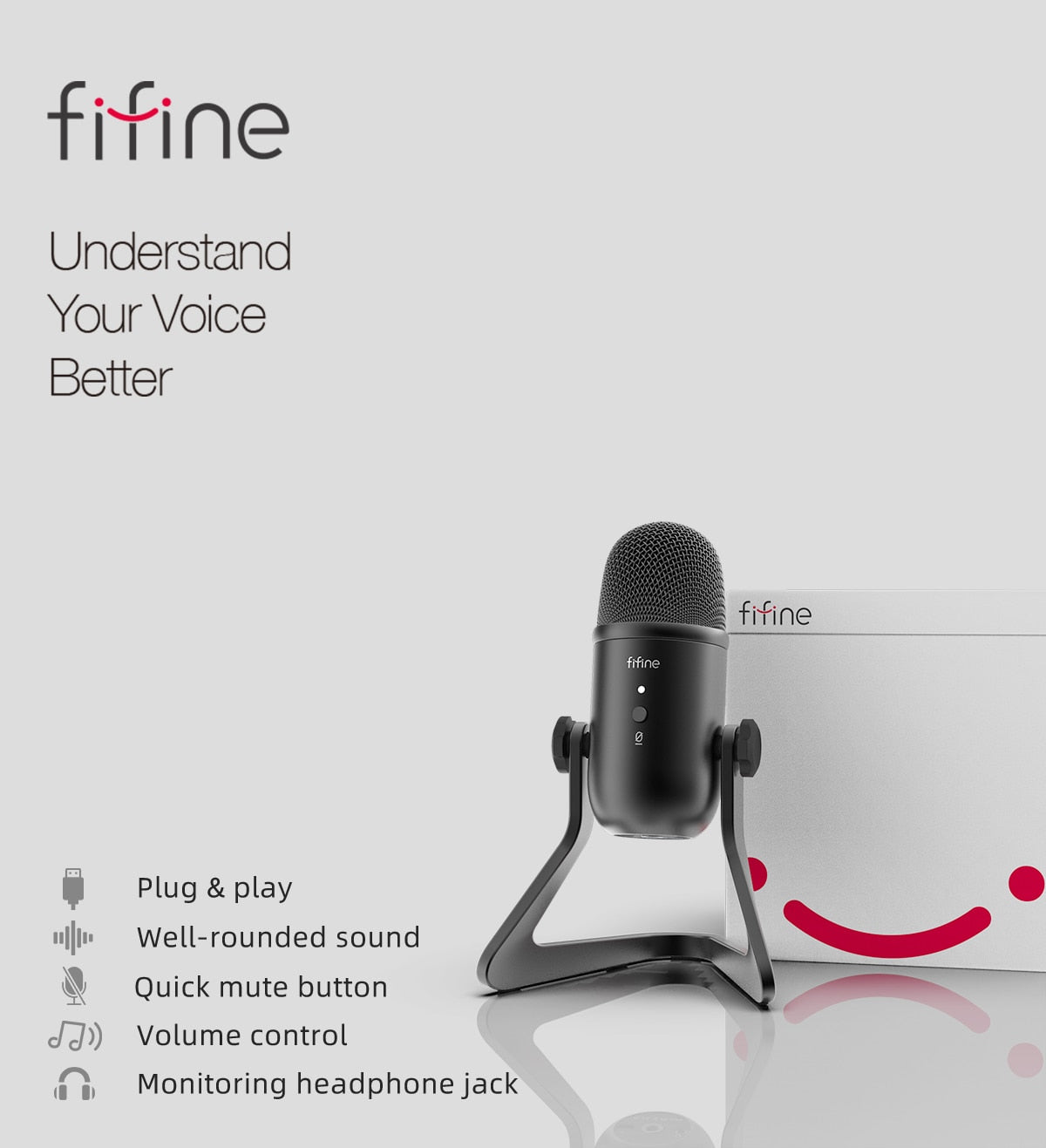 fifine USB Microphone for Recording/Streaming/Gaming